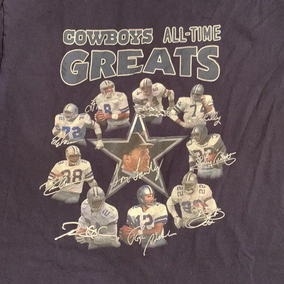 Dallas Cowboys Vintage Tee Shirt of All Time Greats Players - Picture 2 of 6